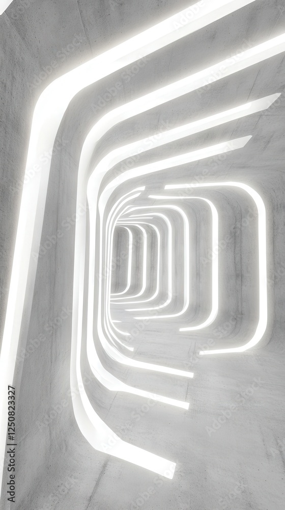 Fototapeta premium Mesmerizing Concrete Tunnel Design with Intricate Lighting