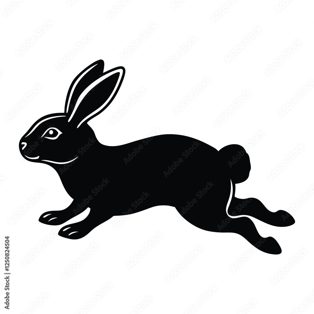 Obraz premium rabbit silhouette vector