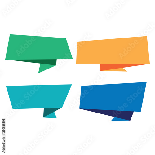 colorful origami speech bubbles