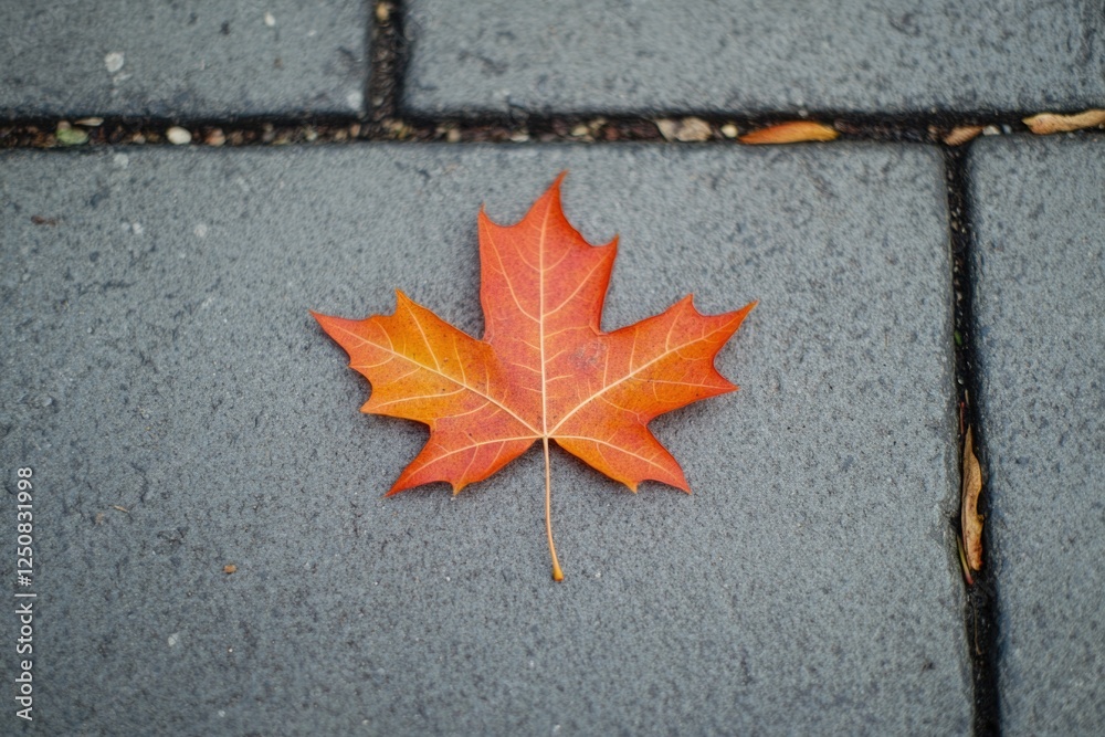 A lone leaf is lying on the grassy terrain, its delicate shape and color standing out in this natural setting A lone leaf is lying on the grassy terrain, its delicate shape and color standing out in this natural setting