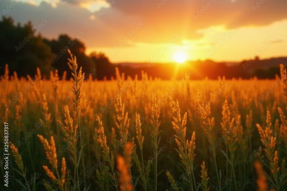 Blazing sun, long grass bathed in sunset glow, scenic, photography, meadow Blazing sun, long grass bathed in sunset glow, scenic, photography, meadow