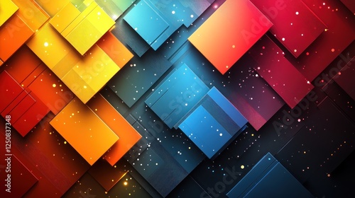 Colorful abstract geometric design, vibrant squares background