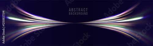 Neon color rays vector abstract background. Futuristic technological style. Abstract background with speed lines. Vector illustration. Futuristic. The light lines of the road are blue png