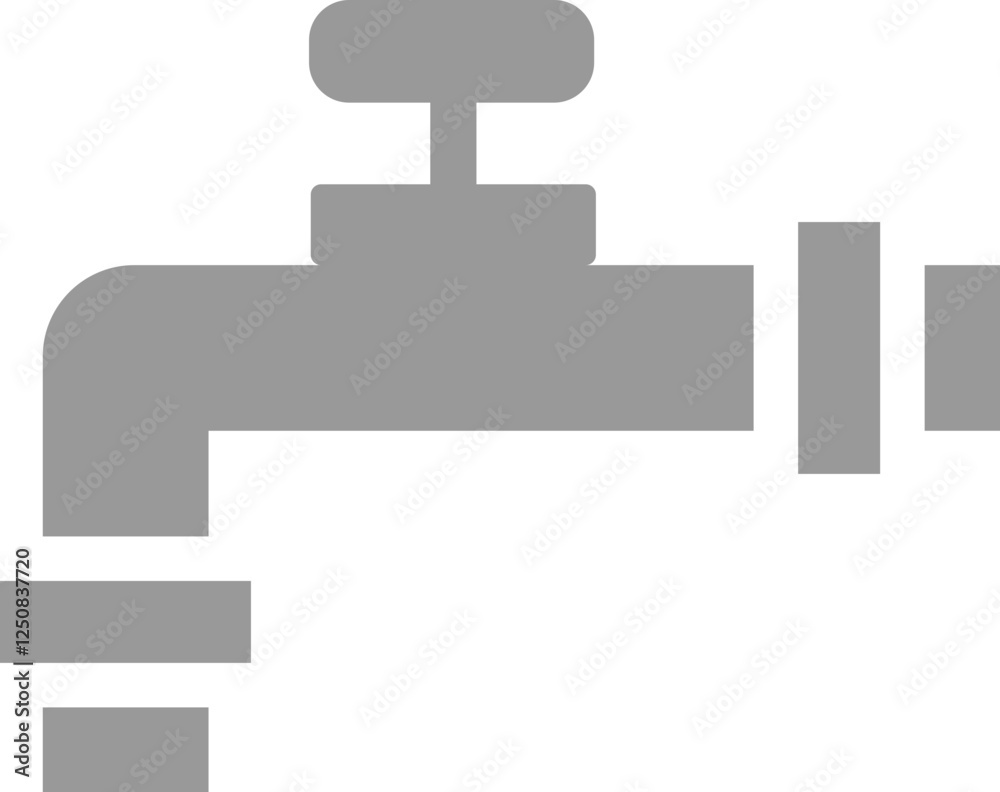 Flat style pipeline valve icon in grey color. Flat style pipeline valve icon in grey color.