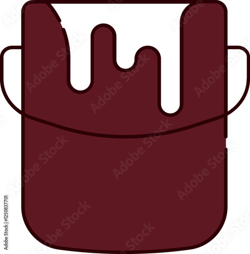 Paint Bucket Icon in Red and White Color.