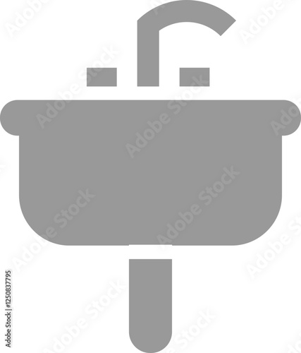 Flat style sink icon in grey color.