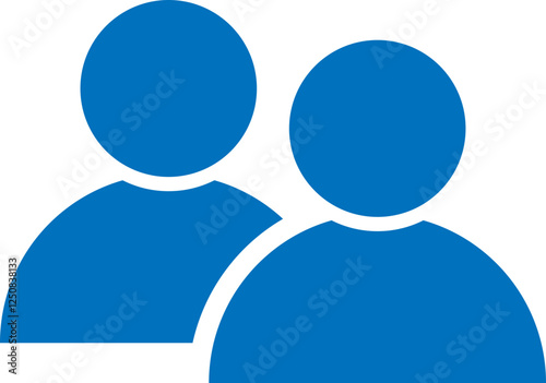 Flat style friends icon in blue and white color.