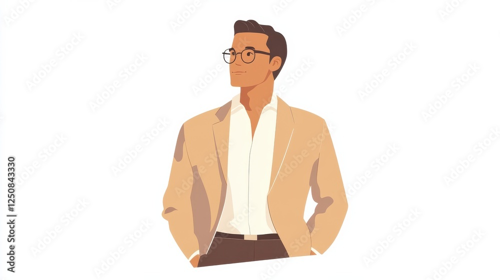 marketing consultation expertise simple and flat illustration on a white background