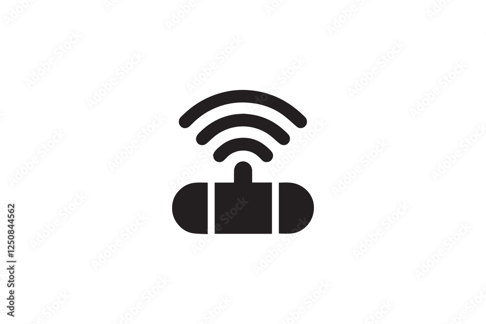 network signal vector silhouette isolated in white background network signal vector silhouette isolated in white background