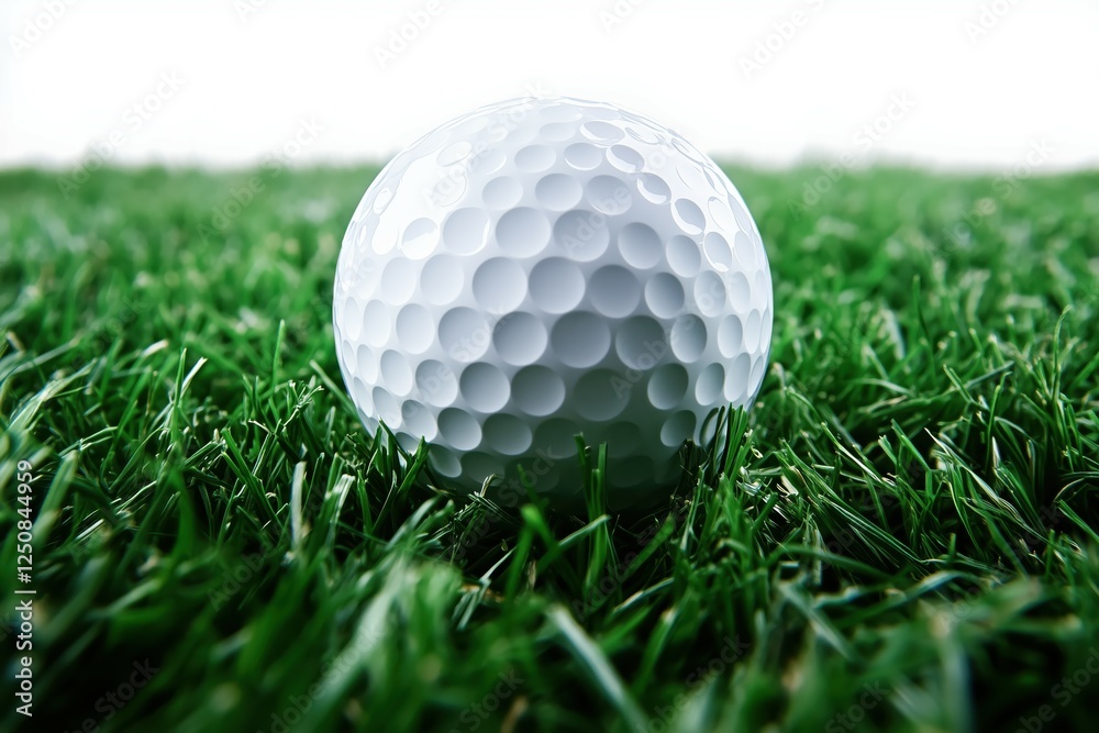 Close-up of a golf ball on vibrant green grass.. Close-up of a golf ball on vibrant green grass..