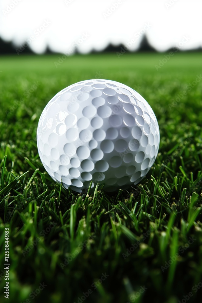 Close-up of a golf ball on vibrant green grass.. Close-up of a golf ball on vibrant green grass..