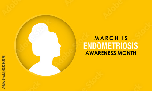 Endometriosis Awareness Month is observed every year in March to raise awareness about endometriosis, a chronic and often painful condition. Chronic pelvic pain, painful periods. Vector illustration.