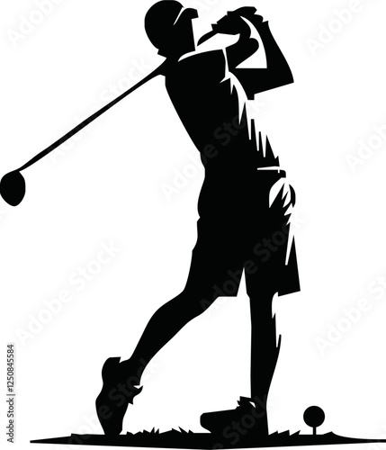 Golf player silhouettes vector illustration