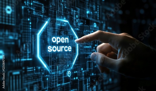 Open Source Technology Concept with Futuristic Digital Interface