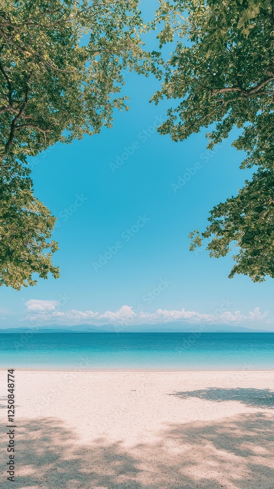 Tranquil beach scene serene coastline nature bright environment panoramic view relaxation concept Tranquil beach scene serene coastline nature bright environment panoramic view relaxation concept