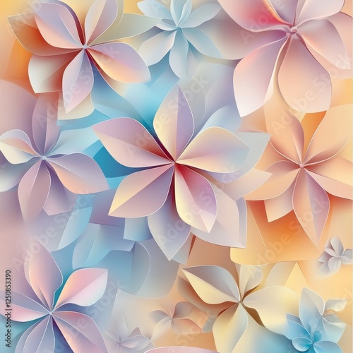 Pastel paper flowers background design