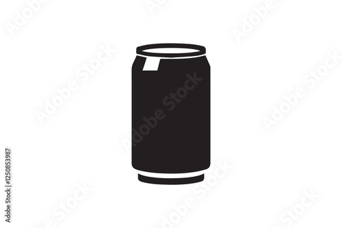 Aluminum Can vector silhouette isolated in white background