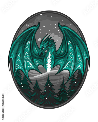Render a majestic ice dragon, scales shimmering icy blue, with vibrant glowing runes etched onto its powerful form.  Emphasis on detail and realistic anatomy.