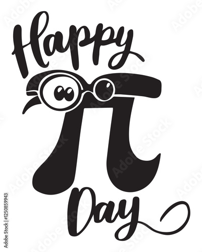 Happy pi day. Vector typography for posters, banners, school, college decorations, t shirts. Pi day symbol on white background.