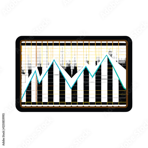 Generate a striking image of a glowing gold stock market graph sharply rising, accented with vibrant blue highlights, set against a dark background.  Include subtle data points.