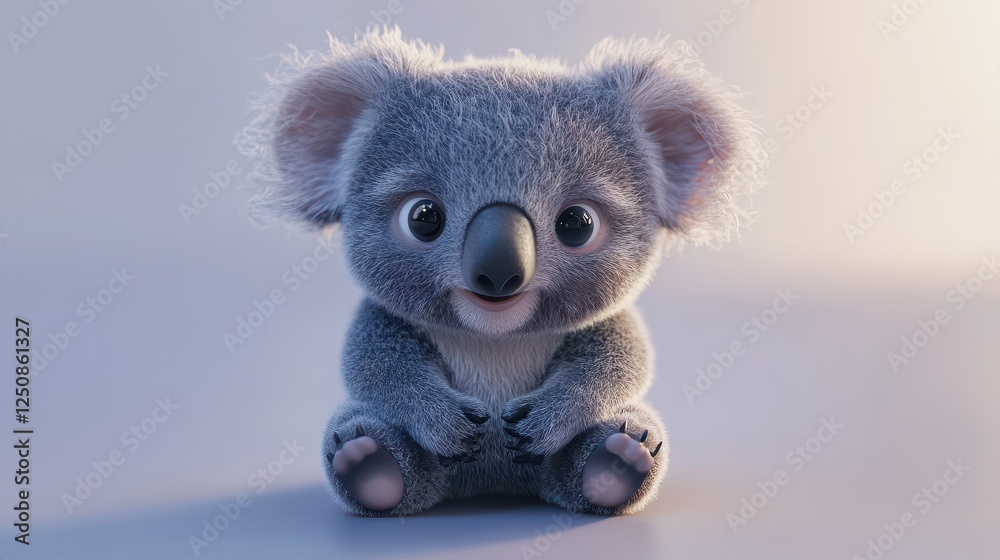Fototapeta premium Cute baby koala bear cartoon character Generative AI