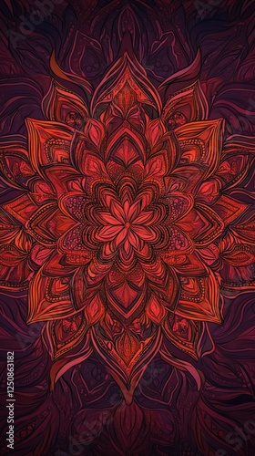 Stunning Mandala Art with Intricate Floral Design. A mesmerizing floral pattern design with vibrant colors and detailed elements. A perfect piece for art lovers. 