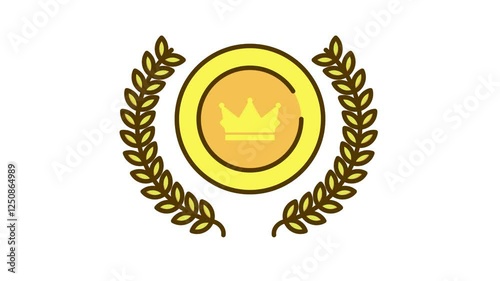 3rd A dynamic loop animation of a medal badge representing awarding, achievement, and recognition. Ideal for motion graphics, UI/UX