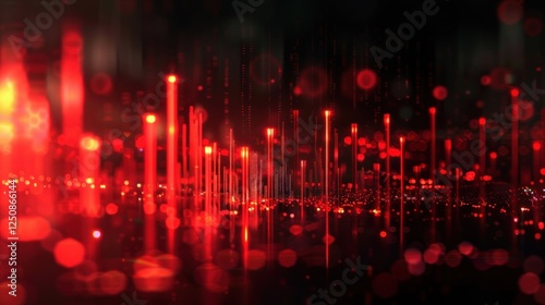Wallpaper Mural Abstract Red Lightscape: A Digital Art Torontodigital.ca