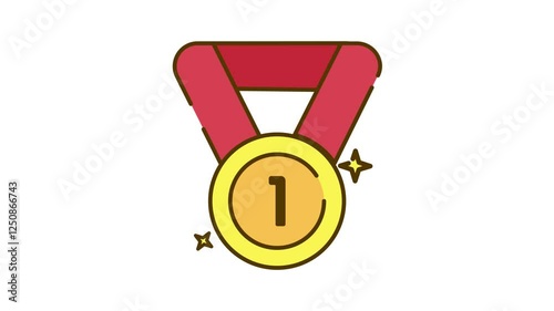 3rd A dynamic loop animation of a medal badge representing awarding, achievement, and recognition. Ideal for motion graphics, UI/UX