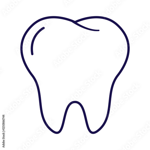 A minimalistic outline icon of a tooth dental Ideal for medical, healthcare, and dentistry-related designs