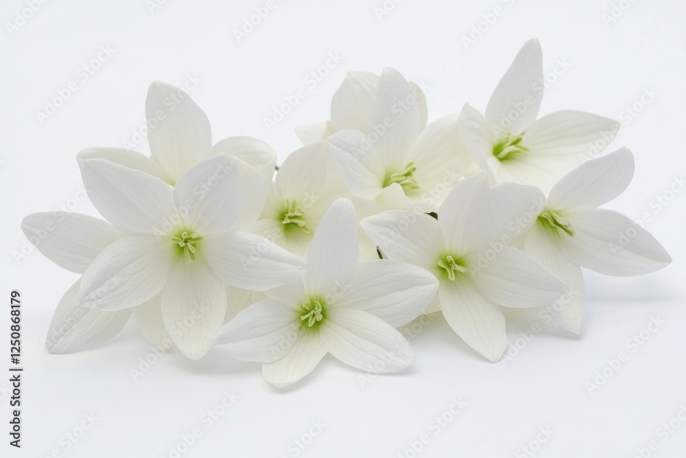 Fresh white flowers arranged on a clean white background Fresh white flowers arranged on a clean white background