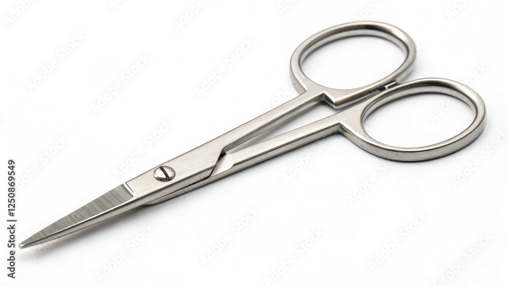 Realistic Stainless Steel Nail Scissors on Standard Scale. Generative AI Realistic Stainless Steel Nail Scissors on Standard Scale. Generative AI