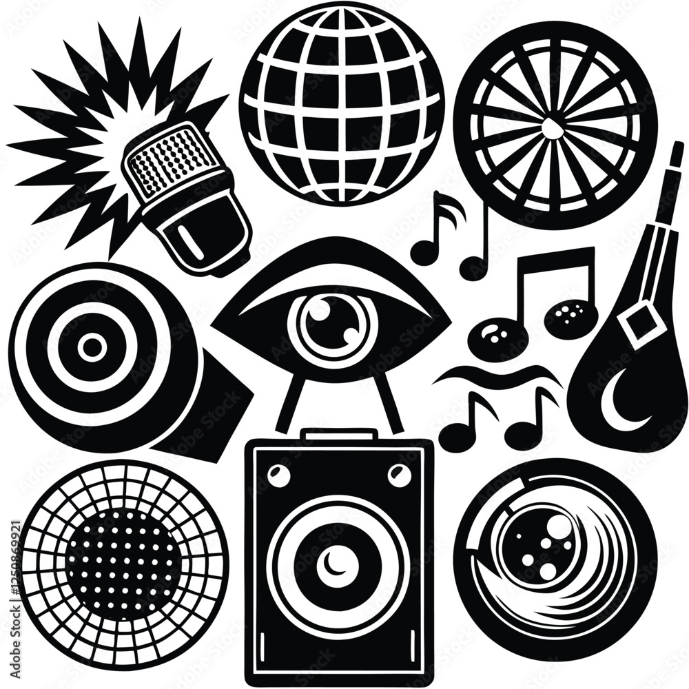 Fototapeta premium vector music icons set