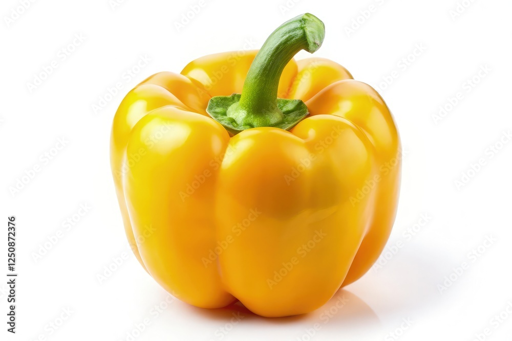 Fresh Yellow Bell Pepper Isolated With a Glossy Shine. Generative AI Fresh Yellow Bell Pepper Isolated With a Glossy Shine. Generative AI