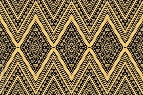 Floral background, seamless geometric pattern, traditional red, yellow design for background, carpet, wallpaper, clothing, wrapping, batik, fabric, embroidery vector pattern.