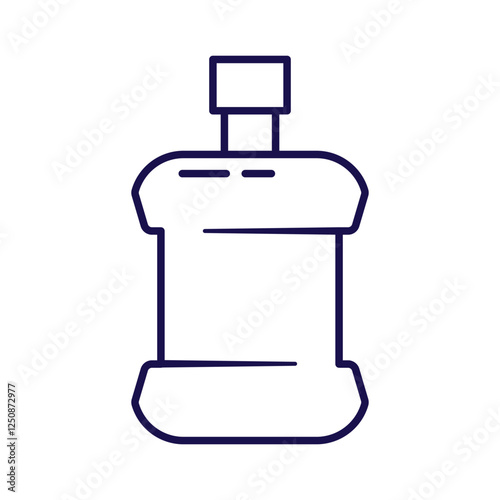 This image is a minimalistic, outline-style icon of a tooth cross-section. It depicts the internal structure of a tooth, including the enamel, dentin, pulp, and root canals