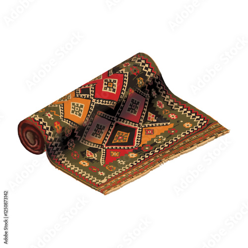 Arab Persian rug Isometric vector