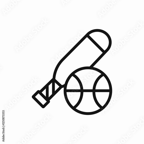  Baseball bat ball icon vector sign