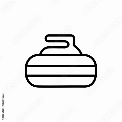 Curling stone sport icon vector sign