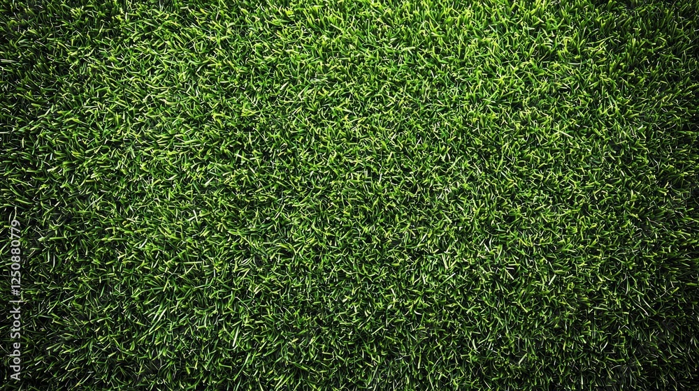 Obraz premium Lush green artificial turf texture background, perfect for sports or design