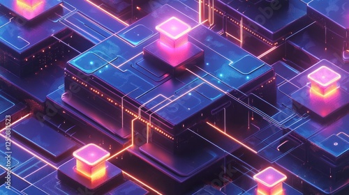 Abstract digital network, glowing nodes and interconnected lines, futuristic technology concept.