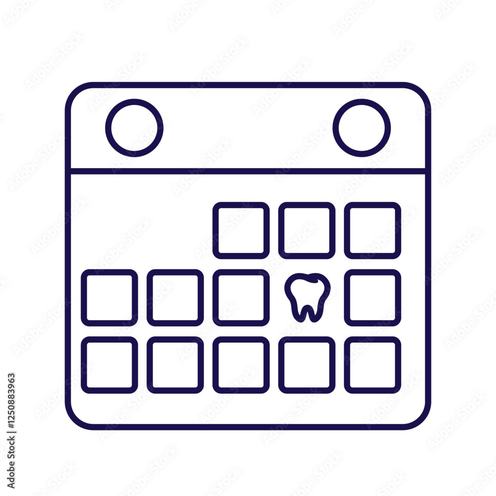 A minimalistic outline icon of a calendar medical check up dental Ideal for medical, healthcare, and dentistry-related designs. A minimalistic outline icon of a calendar medical check up dental Ideal for medical, healthcare, and dentistry-related designs.