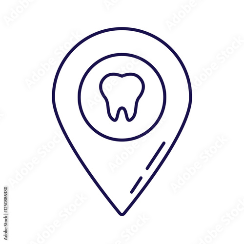 A minimalistic outline icon of dental location a dental Ideal for medical, healthcare, and dentistry-related designs