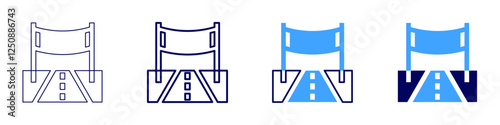 Goal realization icon in 4 different styles. Thin Line, Line, Bold Line, Duotone. Duotone style. Editable stroke
