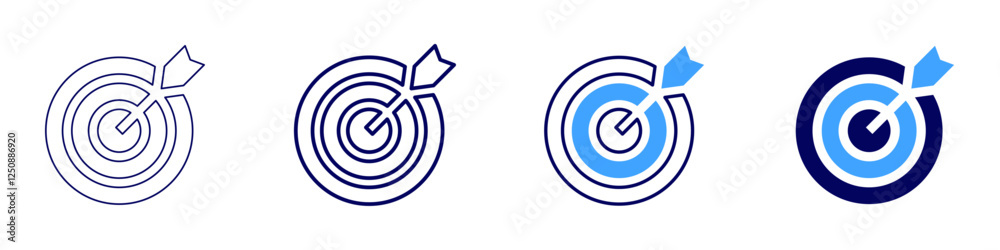 Goal setting icon in 4 different styles. Thin Line, Line, Bold Line, Duotone. Duotone style. Editable stroke Goal setting icon in 4 different styles. Thin Line, Line, Bold Line, Duotone. Duotone style. Editable stroke