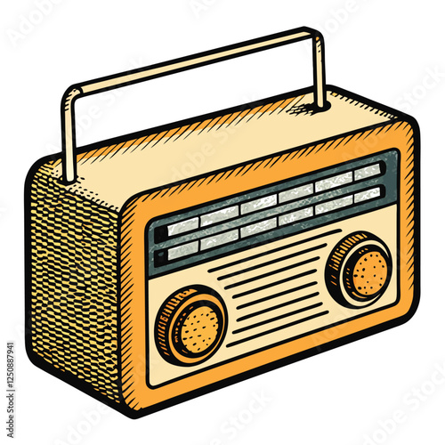 retro radio vector illustration