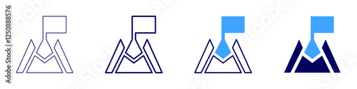 Positive goal mindset icon in 4 different styles. Thin Line, Line, Bold Line, Duotone. Duotone style. Editable stroke