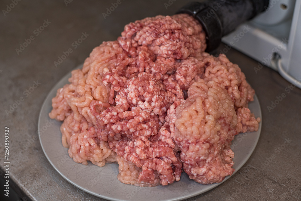 Grinding meat for roasting pork and chicken Grinding meat for roasting pork and chicken