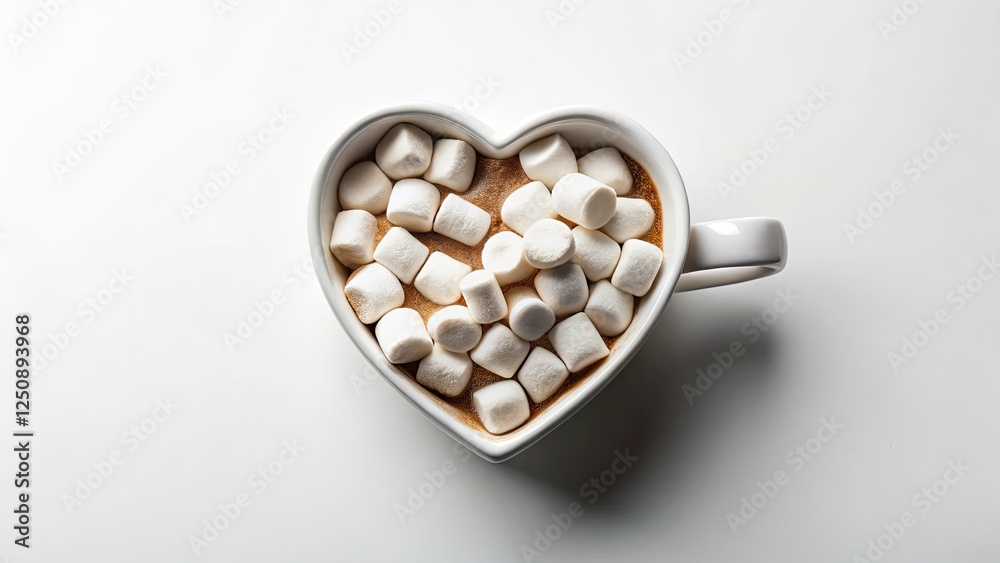 Warm cocoa, fluffy marshmallows, nestled in a white heart mug; minimalist winter charm. Warm cocoa, fluffy marshmallows, nestled in a white heart mug; minimalist winter charm.