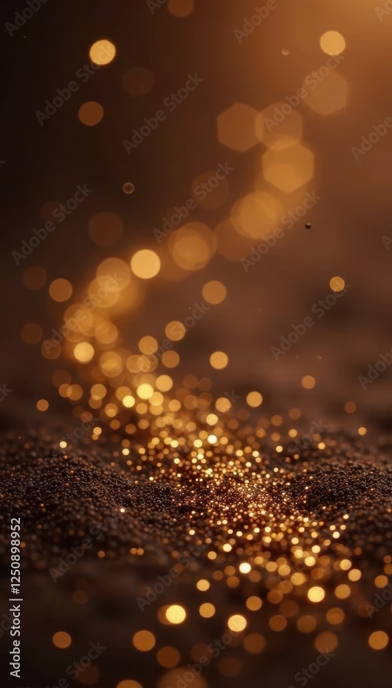 Deep brown base with cascading gold glitter, opulent feel, metallic, wallpaper, party Deep brown base with cascading gold glitter, opulent feel, metallic, wallpaper, party